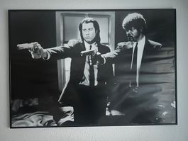 Pulp Fiction Filmposter gerahmt schwarz-weiss 100 x 70 cm