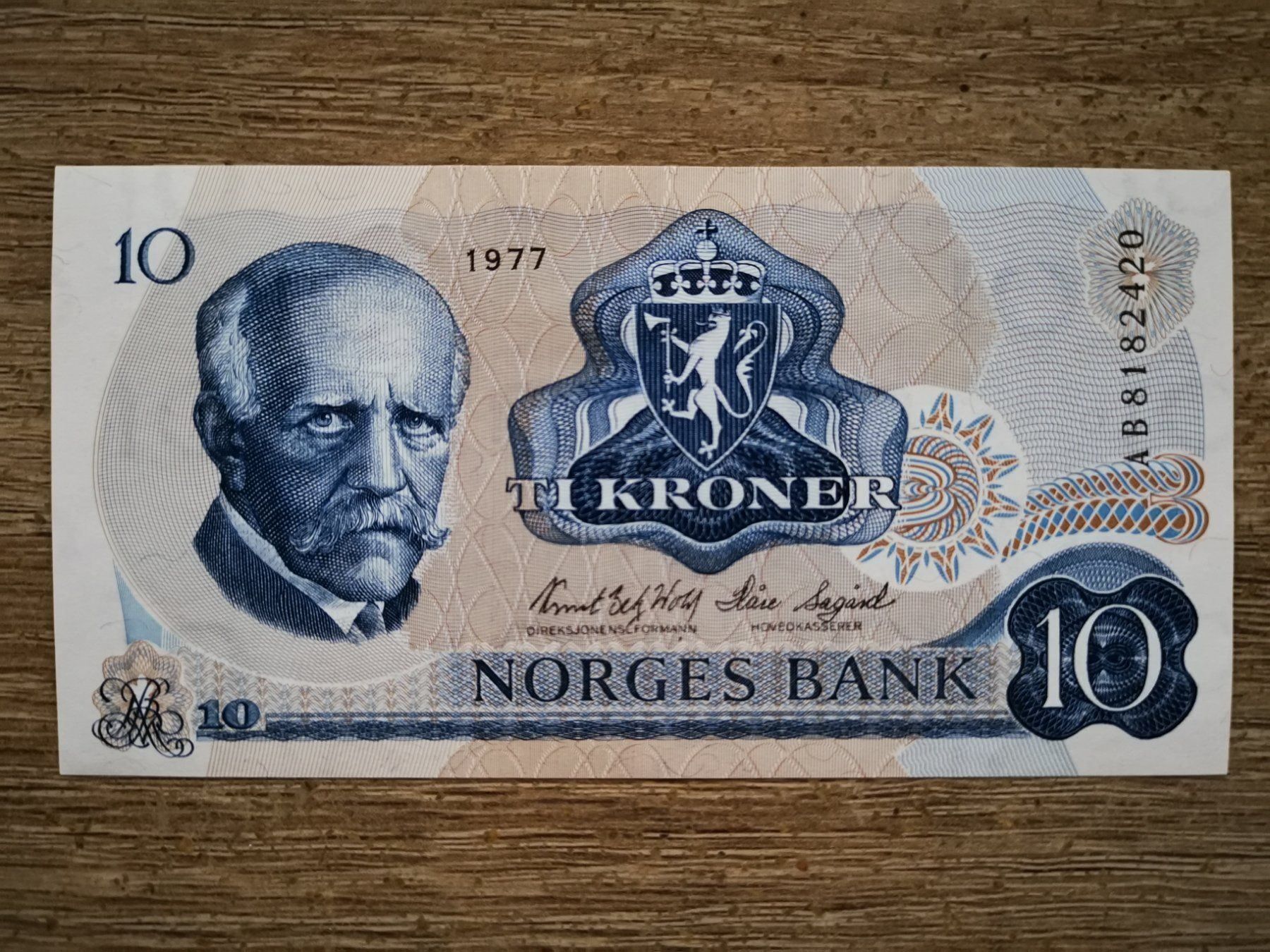 Banknoten: Norway 10 Kroner 1977 UNC – Neu (gemäss Beschreibung) aus Cousset von Patricio77