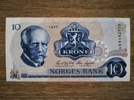 Norway 10 Kroner 1977 UNC