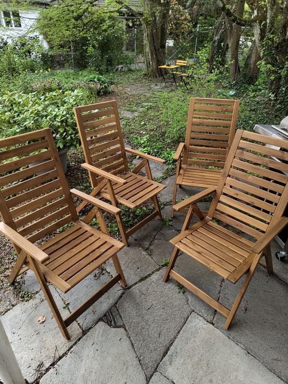 IKEA Nämmarö Gartenstühle Hochlehner Holz 4er Set neu Kaufen auf Ricardo