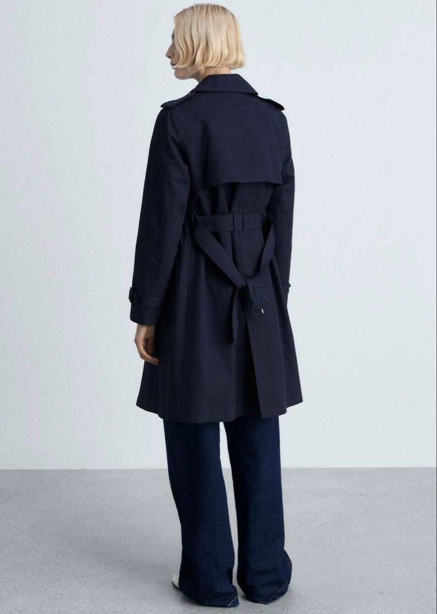 Mango Cappotti: Mango Damen Trenchcoat, dunkelblau, Grösse M – Usato da Birr venduto da savasdee 2