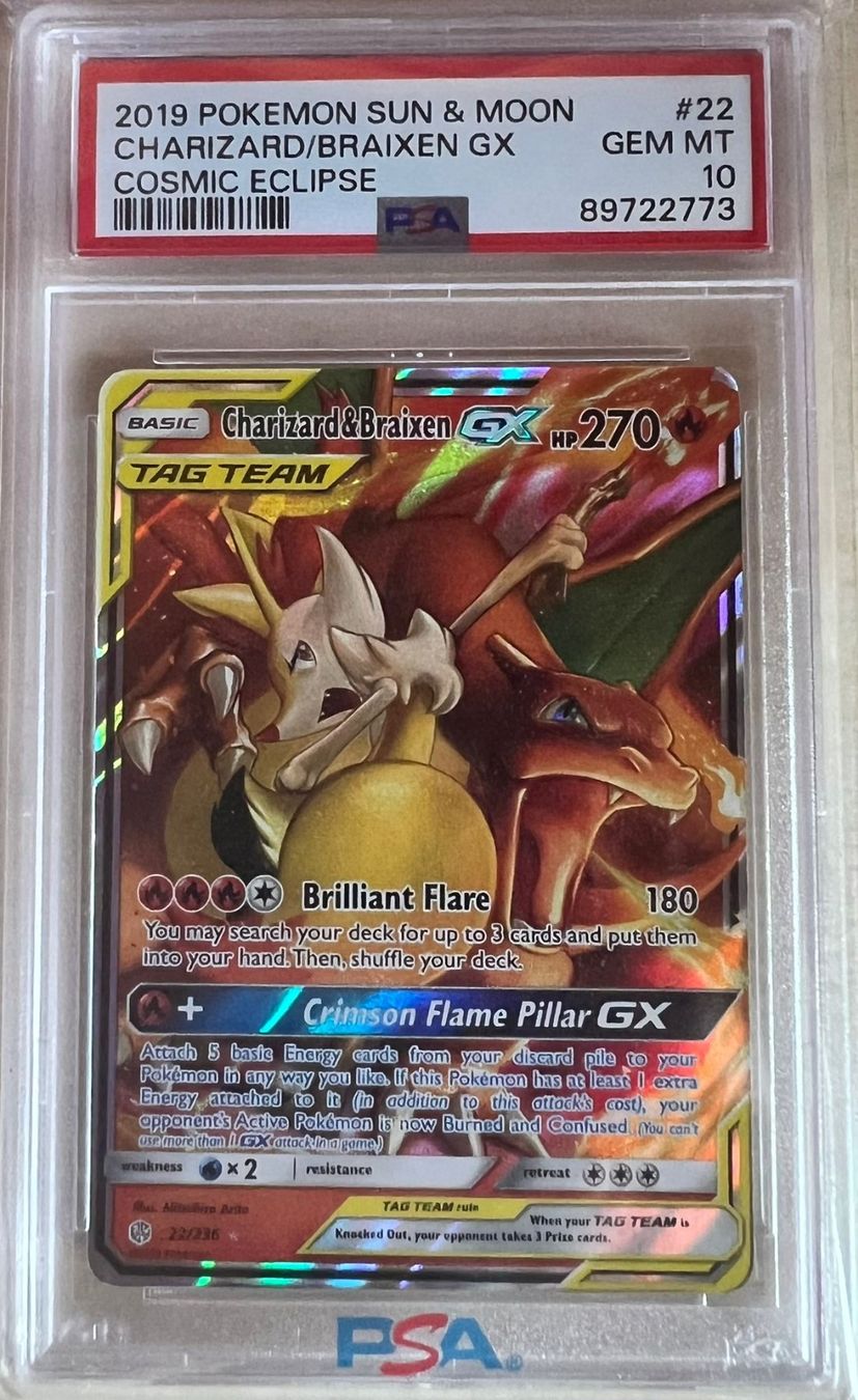 Pokémon Carte collezionabili: Charizard & Braixen GX #22 PSA 10 Cosmic Eclipse – Nuovo (secondo la descrizione) da Appenzell venduto da 2basic