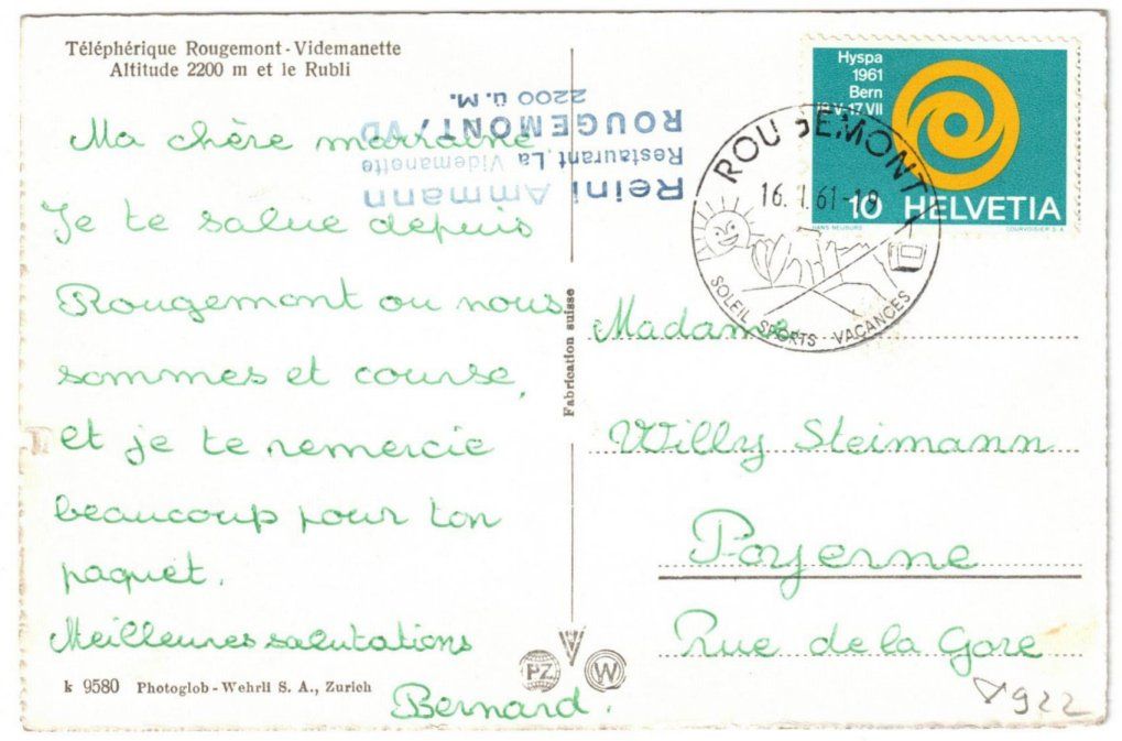 Cartes postales: Rougemont - Gondelbahn Rougemont - Videmanette – D'occasion à Binningen par Mountainrider 1