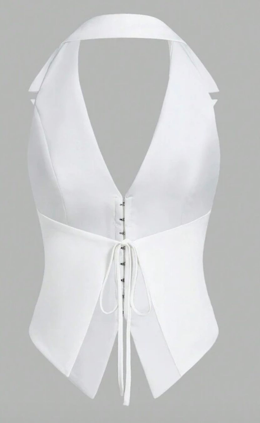 Shein Top: Weste Shein weiss rückenfrei Grösse M – Nuovo (secondo la descrizione) da Brunnen venduto da Sandy_closet1 5