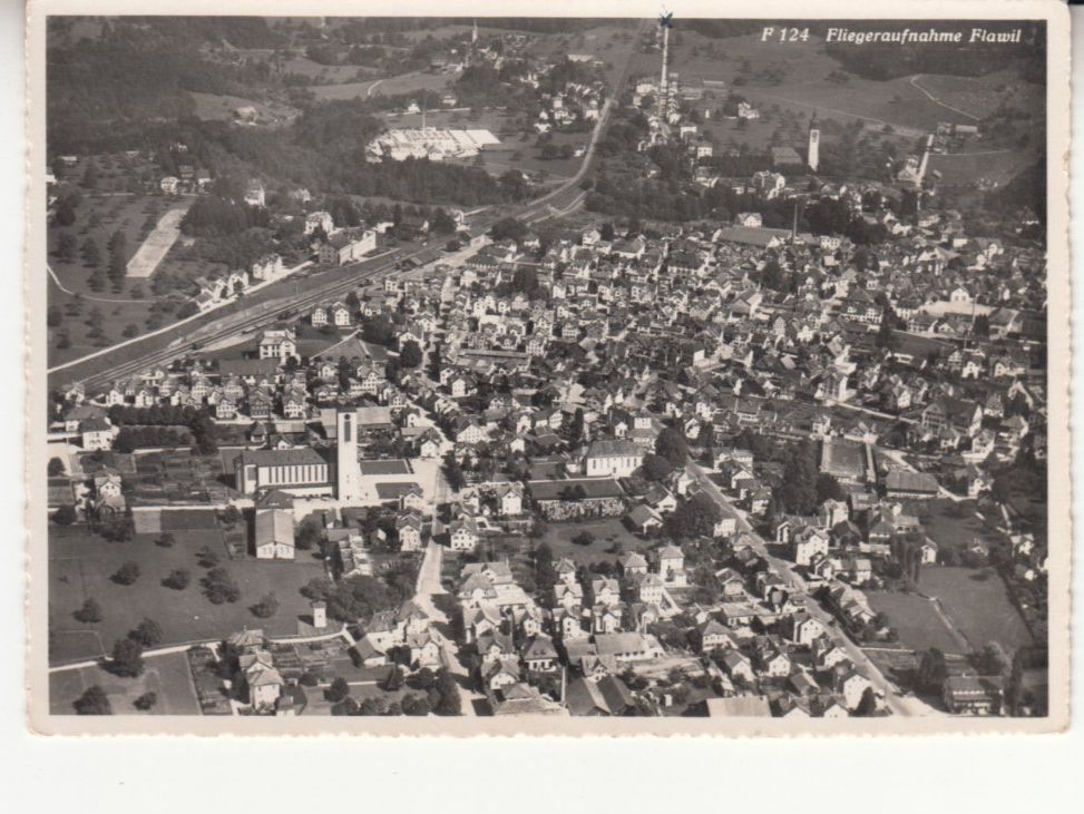 Cartoline postali: Flawil Flugaufnahme 1954 – Usato da Bürglen TG venduto da StampGraf