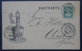 illustr. Postkarte Maggis Suppen Würze mit ZNr. 65B Perfin