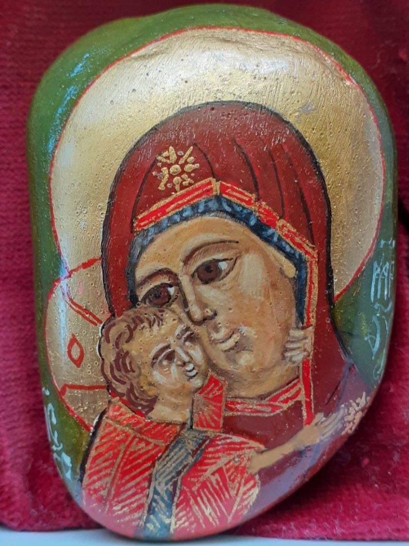Dipinti: auf Stein gemalte orthodoxe Maria – Usato da Mörschwil venduto da antiksalon 7