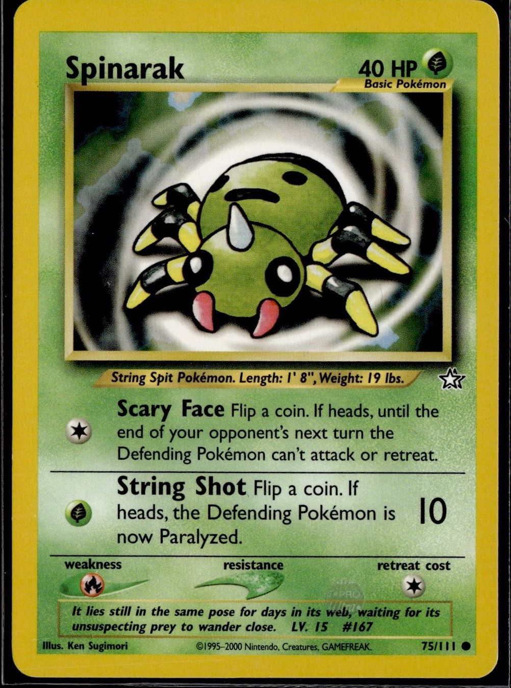 Pokémon Carte collezionabili: Spinarak 75/111 Neo Genesis – Usato da Zürich venduto da pokemon_cards