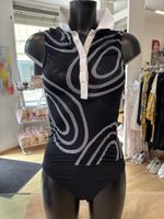 Sommerlicher Body mit Muster, Grösse L, Schwarz/Weiss