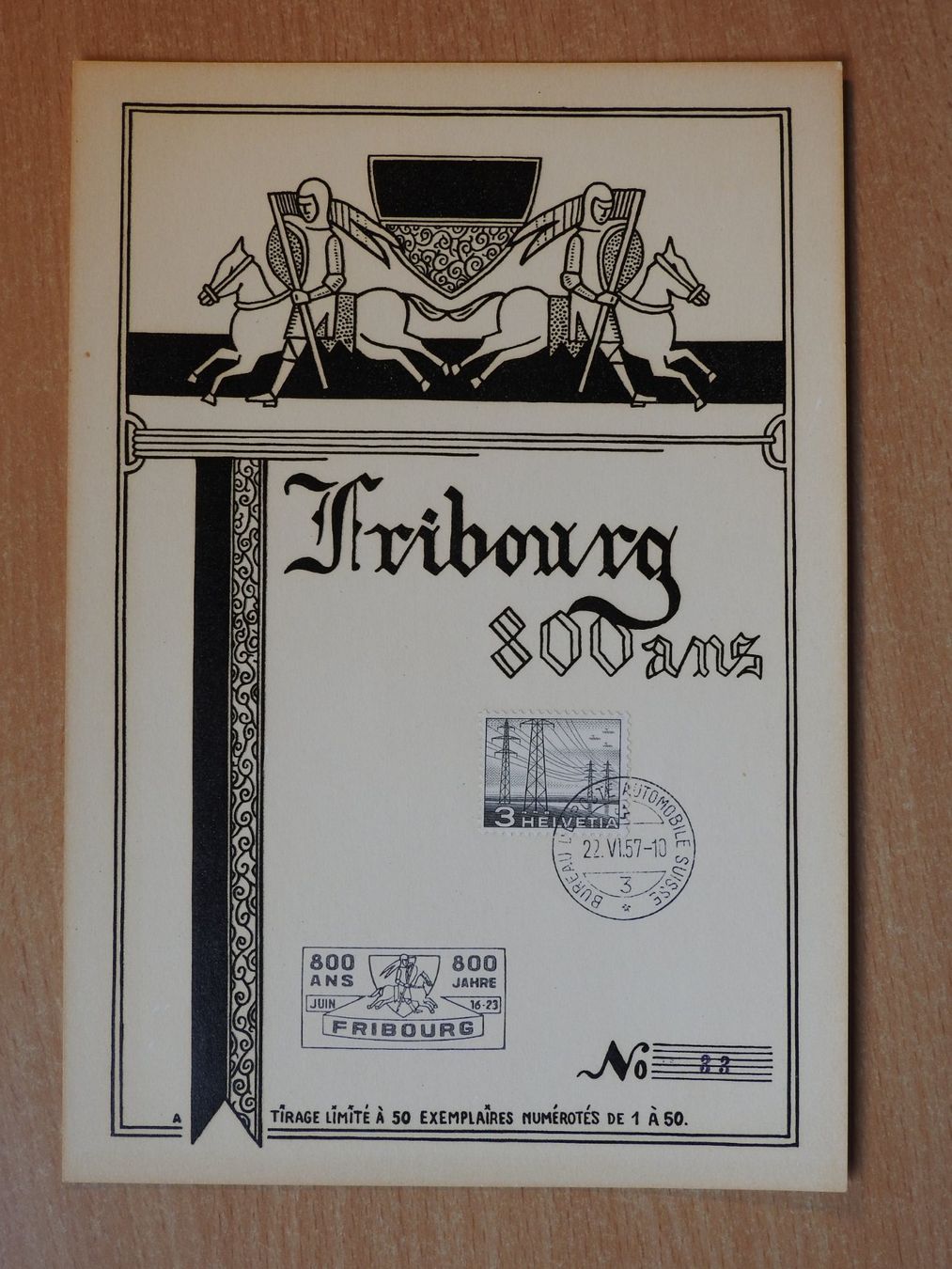 Tous les timbres: Grosse Maximum Karte, 1957 Nummeriert mit Nr.33 – D'occasion à Rain par Sterne13