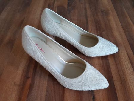 Hochzeitsschuhe gepolstert, Pumps, Rainbow, Gr. 37.5 / 4.5