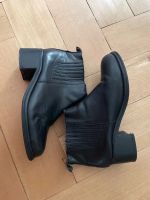 Chelsea Boots Damen schwarz Leder