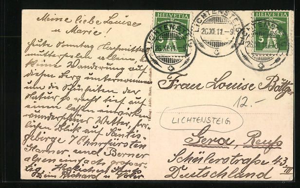 Cartoline postali: Lichtensteig, Wirtschaft zum Köbelisber – Usato da Berlin venduto da bartko-reher 1