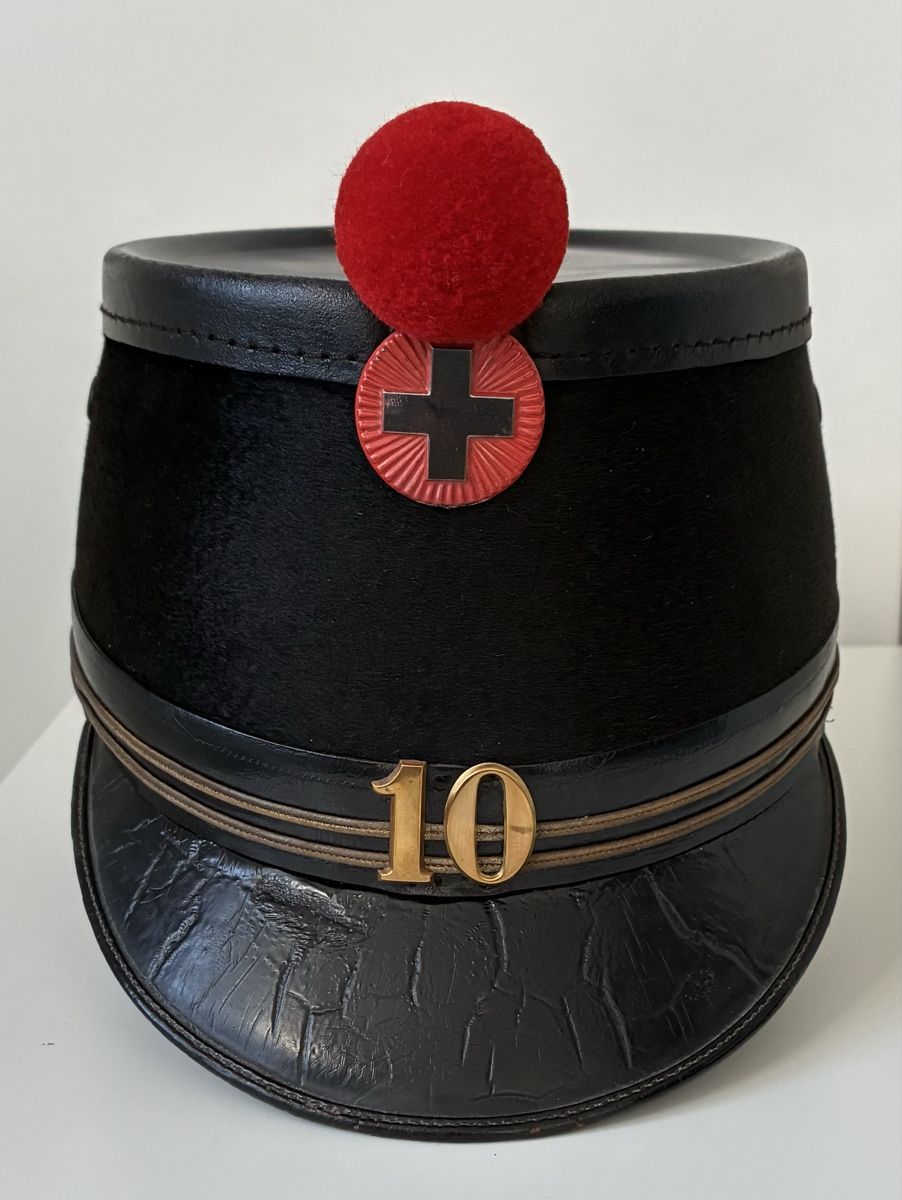 Schweizer Armee Uniformi: Tschako 1898 Train Artillerie  – Usato da Gutenswil venduto da Antiques77