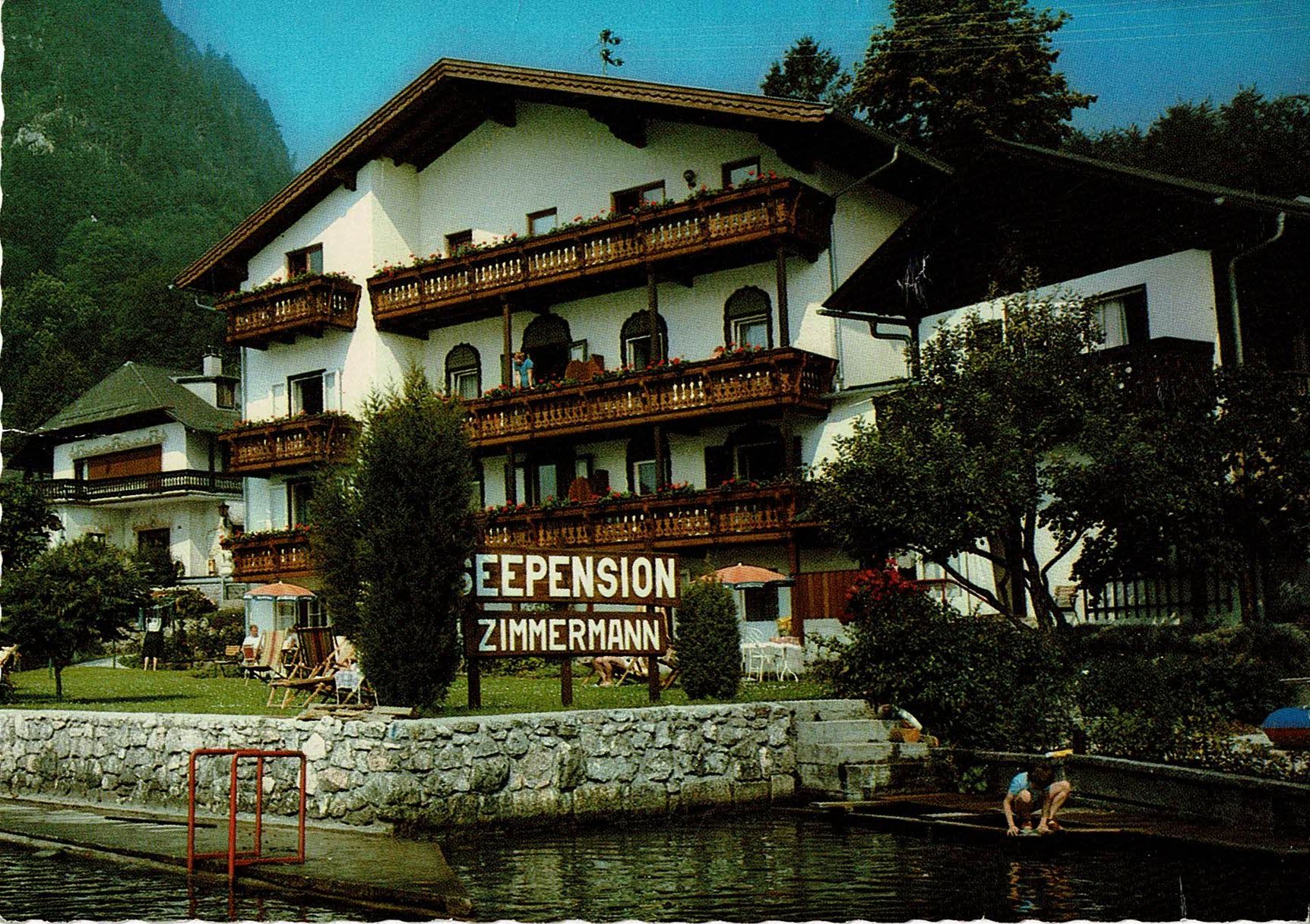 Cartoline postali: Ansichtskarten Seepension Zimmermann Traunkirchen, 2 Stk. – Usato da Ebmatingen venduto da desalli 2
