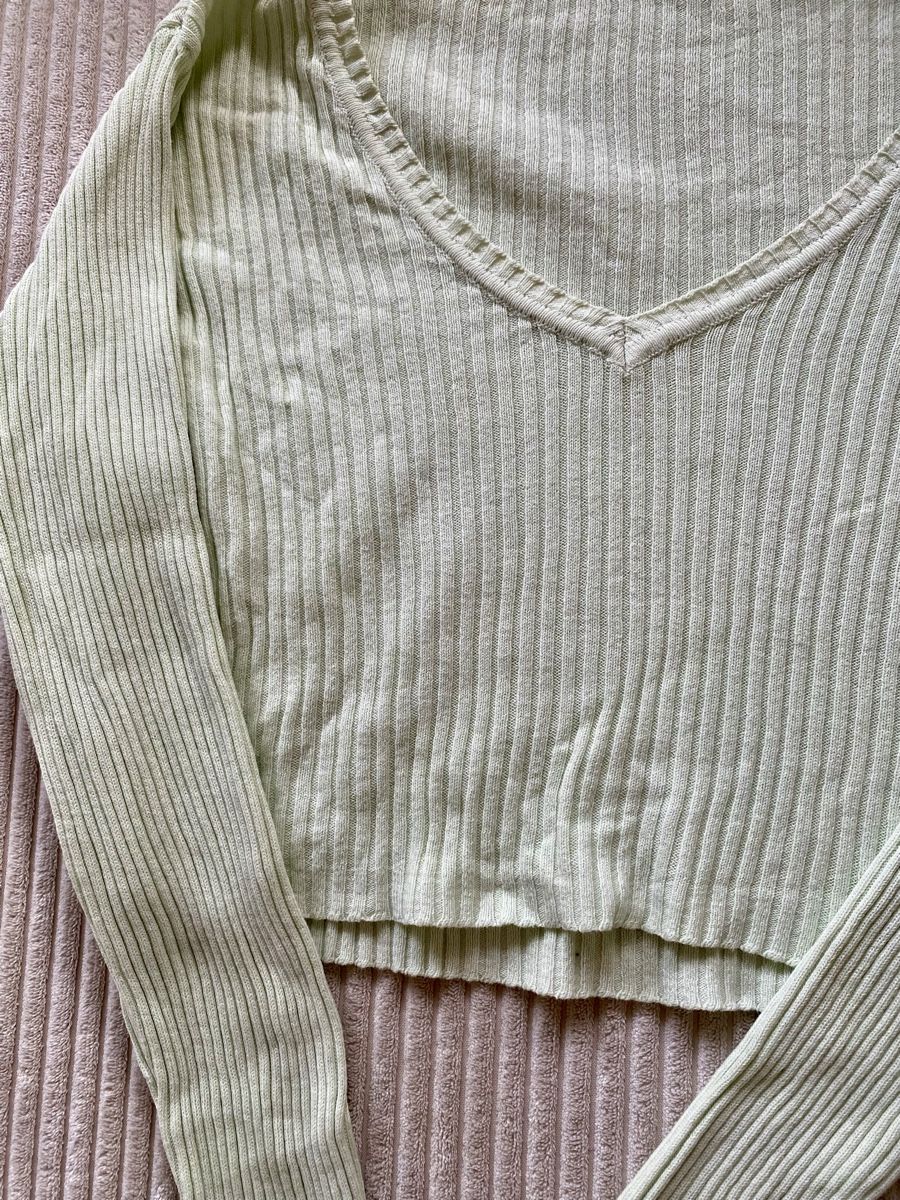 Brandy Melville Maglioni & Felpe: Brandy Melville Pullover Sweatshirt Crop Gerippt Mintgrün – Usato da Langnau am Albis venduto da cynthia.jolene 2