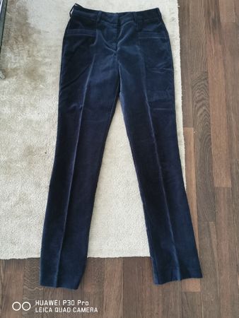 Elegante Samthose von St Emile, Gr. 36, Dunkelblau, NEU