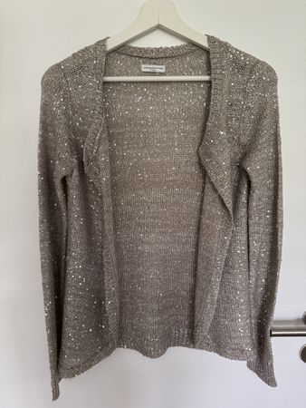 Glitzer-Cardigan Beige/Champagner (XS)