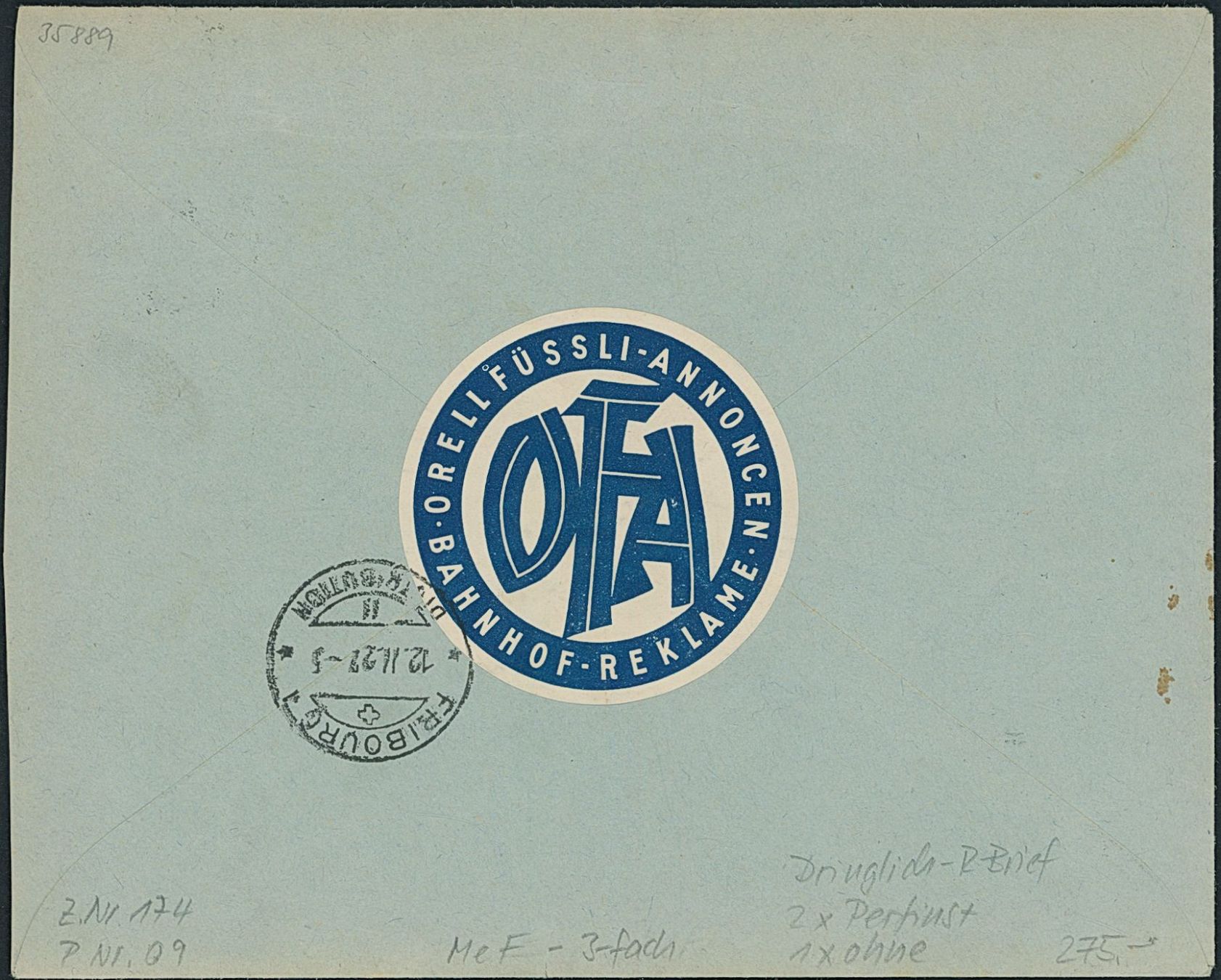 Tutti i francobolli: 1927 - Tellbrustbild - Dringlich R Brief - MeF - Perfin – Usato da Schindellegi venduto da leecollect 1