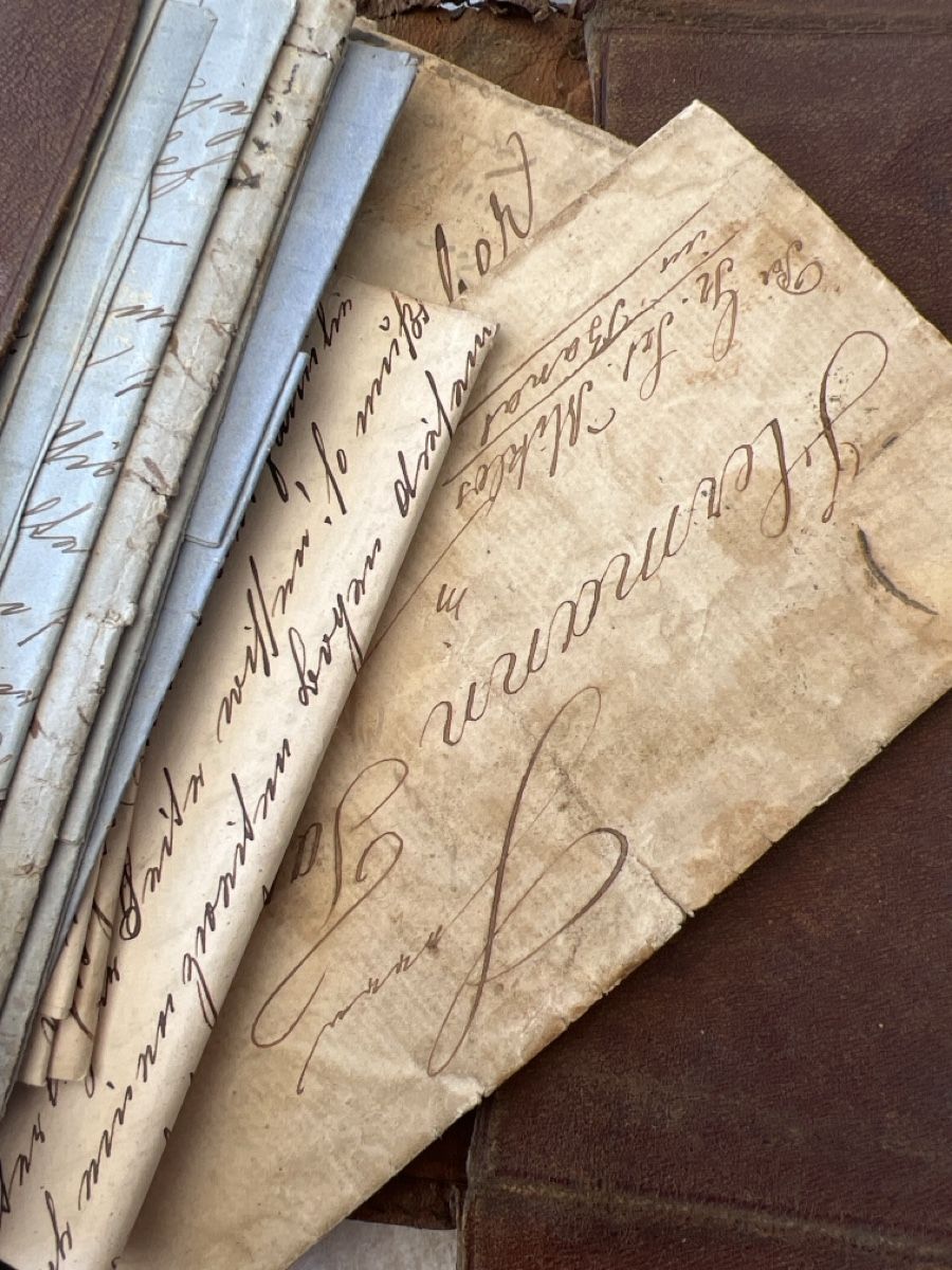 Portafogli: Leder Brieftasche, originale Briefe ab ca 1850 – Usato da Bolligen venduto da Solina12 3