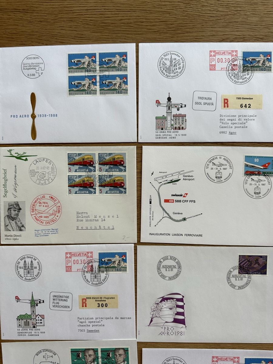 Tous les timbres: Schweiz - 24x Flugpost FDC – D'occasion à Schmitten / FR par Samsara169 1