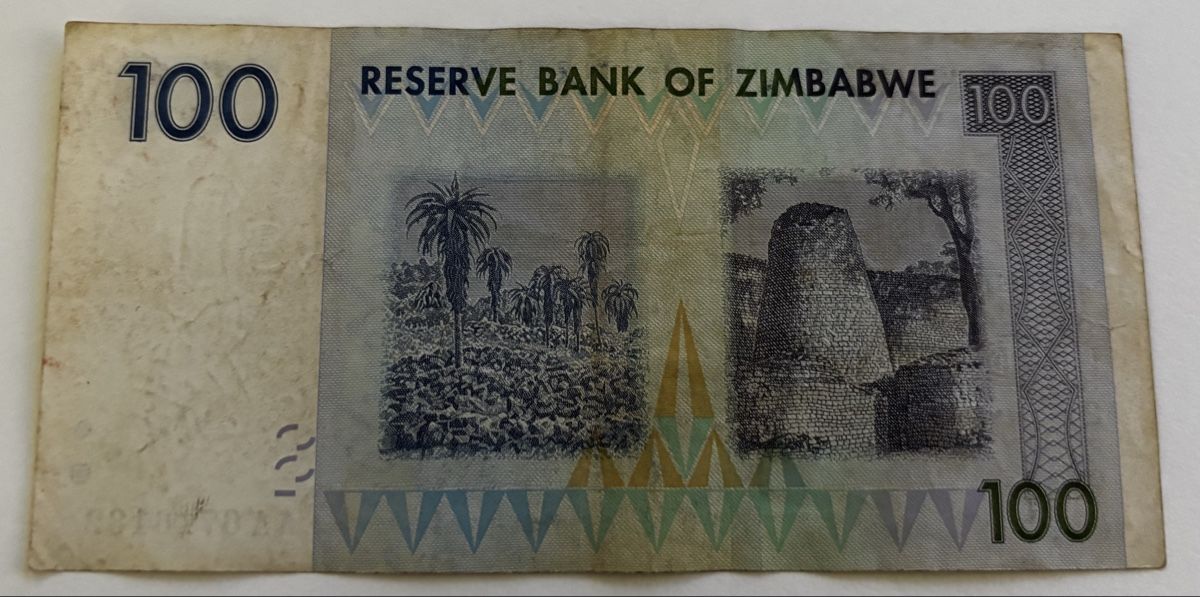 Banconote: Zimbabwe 100 Dollars 2007 AA-Serie – Usato da Algetshausen venduto da Carrhard 1