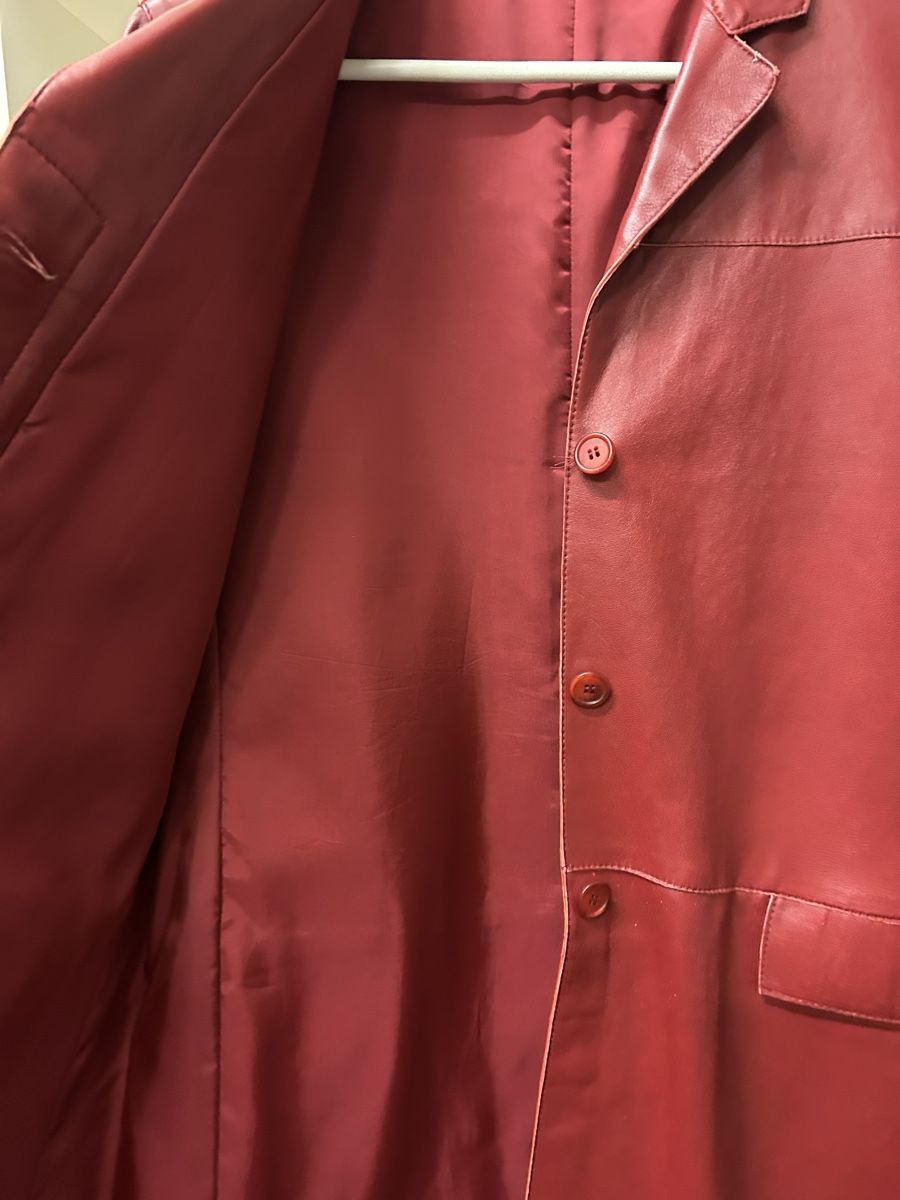 Jacken: Giacca pelle rossa bordeaux – Gebraucht aus Sorengo von at217 2