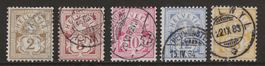 1882 : Serie Ziffermuster Nr. 53 - 57, KP 1315.-