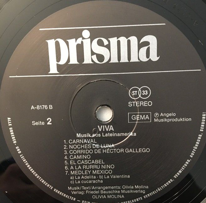 Dischi in vinile: Olivia Molina - Viva (LP) – Usato da Grüningen venduto da azulvinyl 4