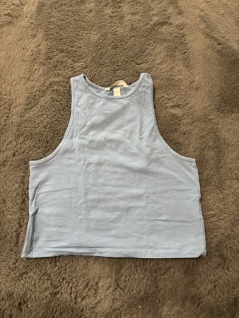 H&M Cropped Tank Top - Light Blu