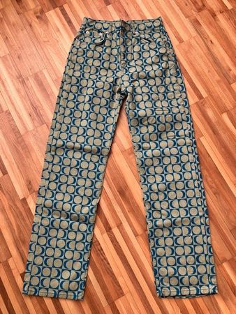 Pull&Bear Jeans, Mondmuster grün/blau, Gr. 38