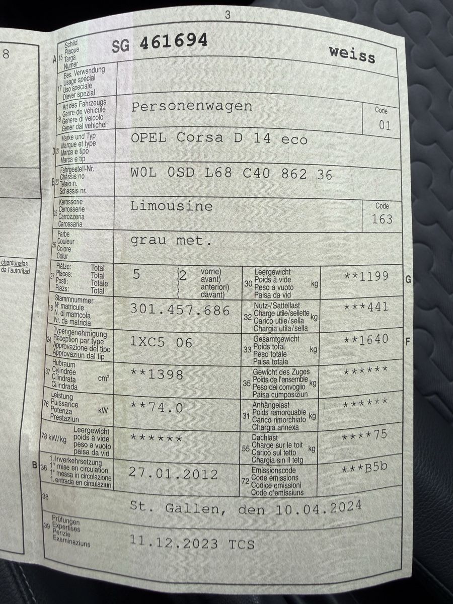 Opel Automobili: Opel Corsa D 14 eco – Usato da Buchs SG venduto da JohnsonRay 8