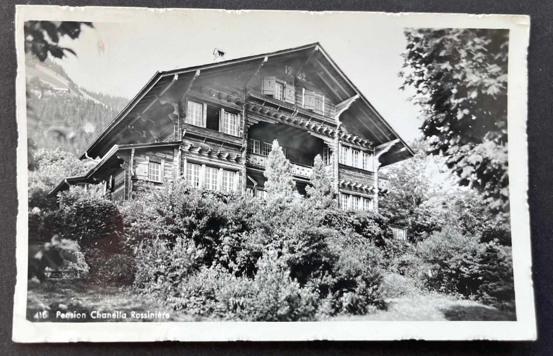 Cartoline postali: Rossinière / Pension Chanella ca. 1950 – Usato da Ostermundigen venduto da DaxKarten-75