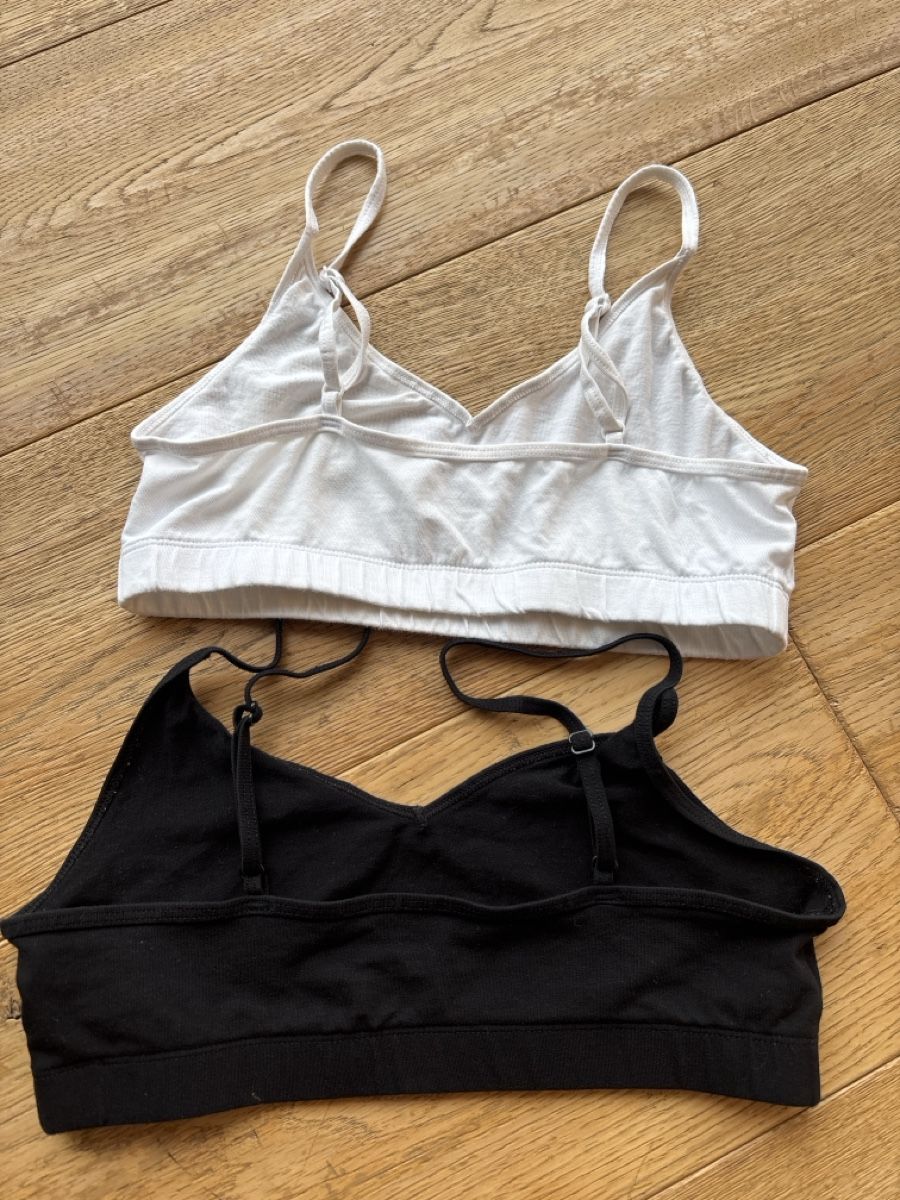 H&M Camicette, T-shirt & Top: 2er Set Mädchen Bustiers Baumwolle Schwarz&Weiss, – Usato da Wilen b. Wil venduto da b-mountain 1