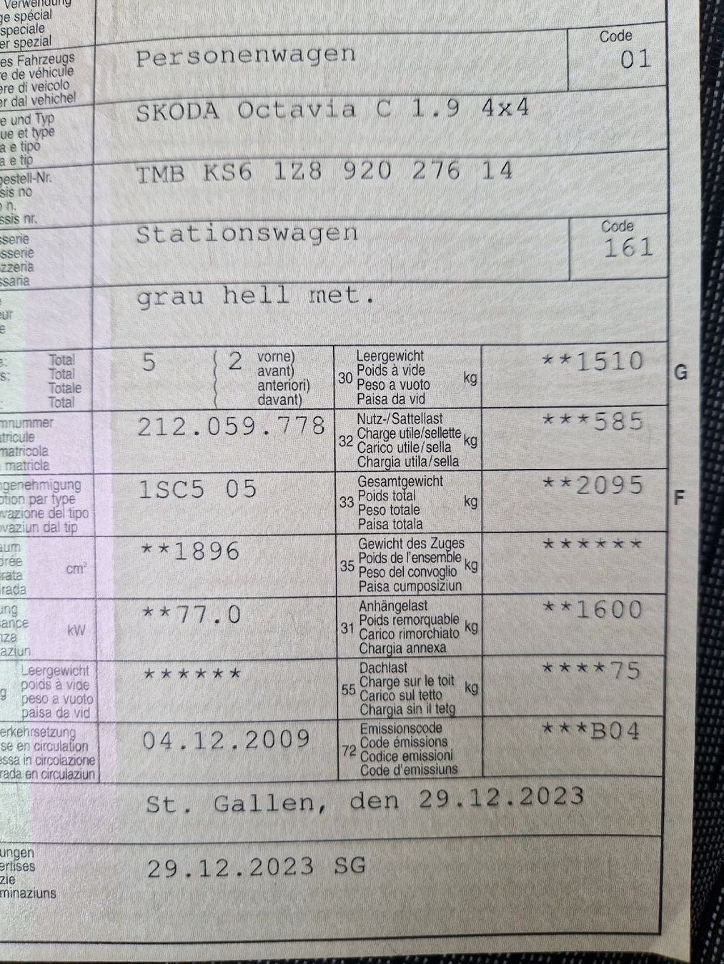 Skoda Automobili: Skoda Octavia C 1.9 4x4 – Usato da Brunnadern venduto da Landolt66 9