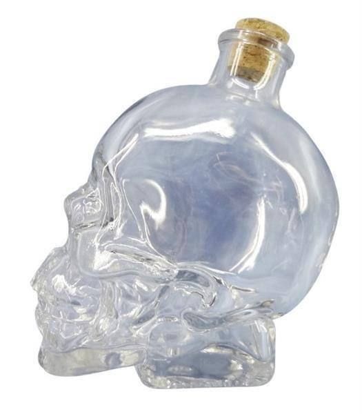 Sonstiges Geschirr & Gläser: SCHÄDELFLASCHE AUS GLAS MIT KORKZAPFEN – Neu und originalverpackt aus Rupperswil von big-one-sale