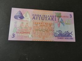 Cook Islands, 3 Dollars -   ungefaltet