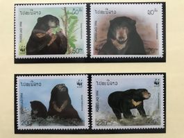 Laos 1994 Satz WWF Malaienbär postfrisch