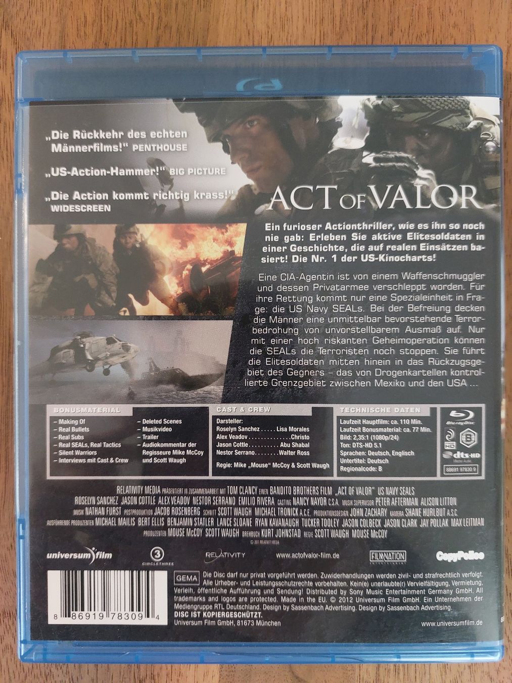Tutti i DVDs: Blu Ray - Act of Valor – Usato da Rheinfelden venduto da FilmAuktion 1