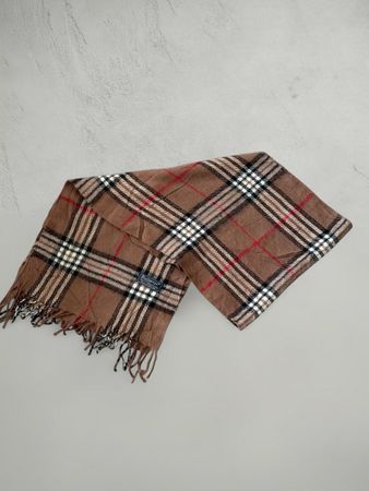Schal Burberry Karomuster braun mit Fransen guter Zustand