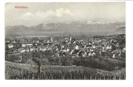 Altstätten (SG) Rheintal - Dorfpartie Kirchen Rebberg - 1907