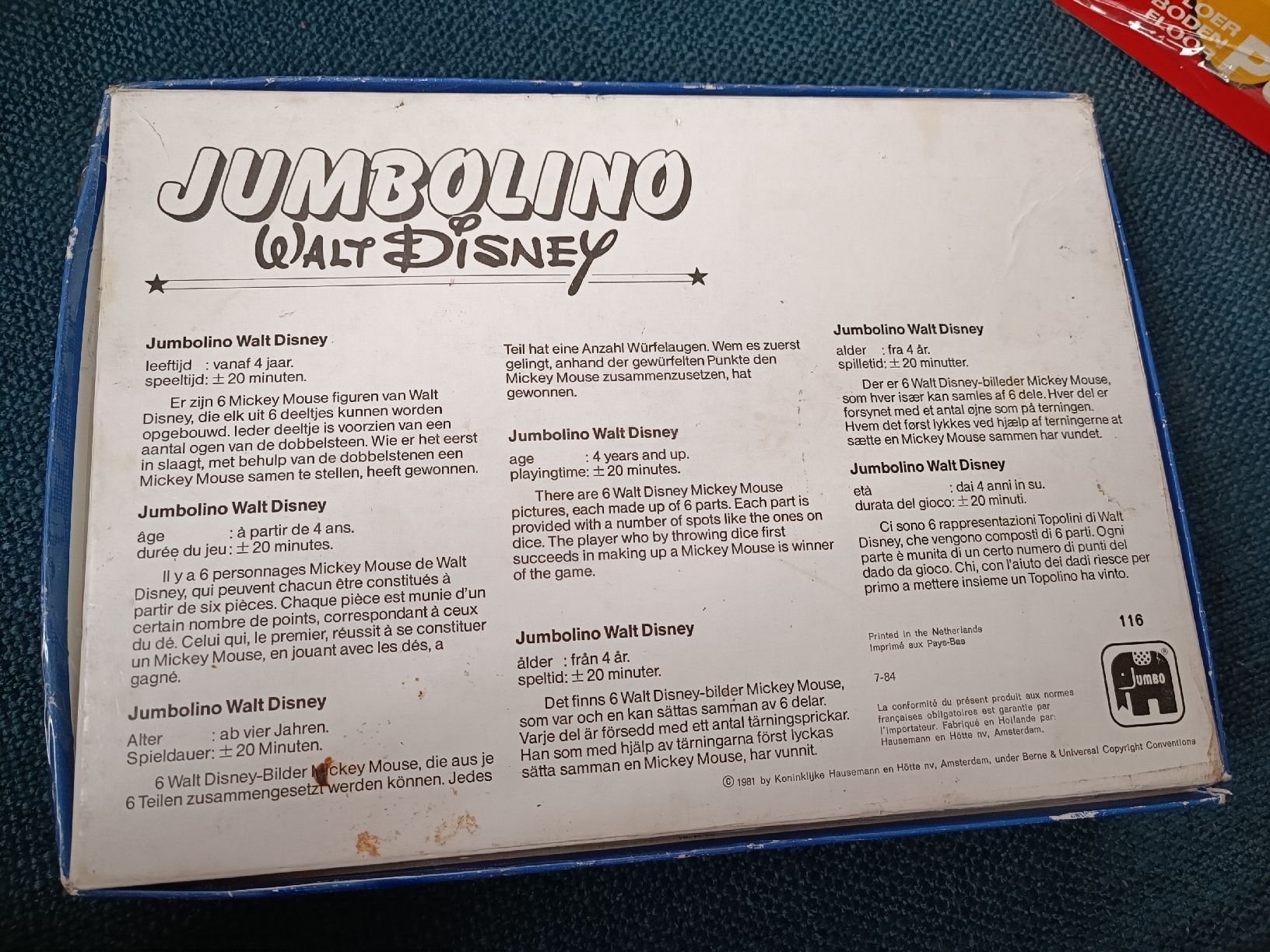 Disney Giochi: Jumbolino Walt Disney – Usato da Bern venduto da berneroberlaenderin 6