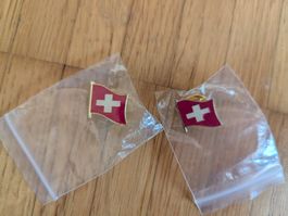 Schweizer Flaggen Pin, Anstecknadel, 2 Stk., Neu