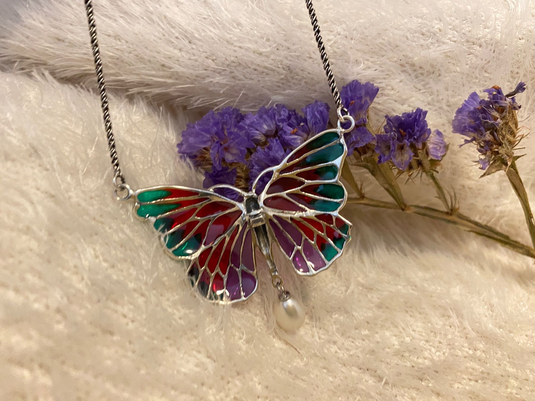 Ketten: Halskette Schmetterling 925 Sterling Silver mit Perle – Neu (gemäss Beschreibung) aus Zürich von LIBELLA13 4