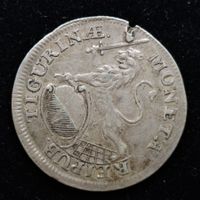 Kt. Zürich 1739 Pämie Silber 4,7gr. oben Randschaden