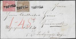 1862 Briefteil TOFFEN Stabstempel Nr. 30 +38 selten ab 1.-