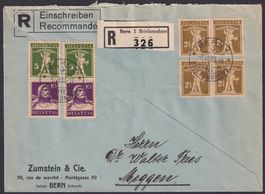 1933, Z17z (2x) auf Brief von BERN nach MEGGEN +ZUMSTEIN