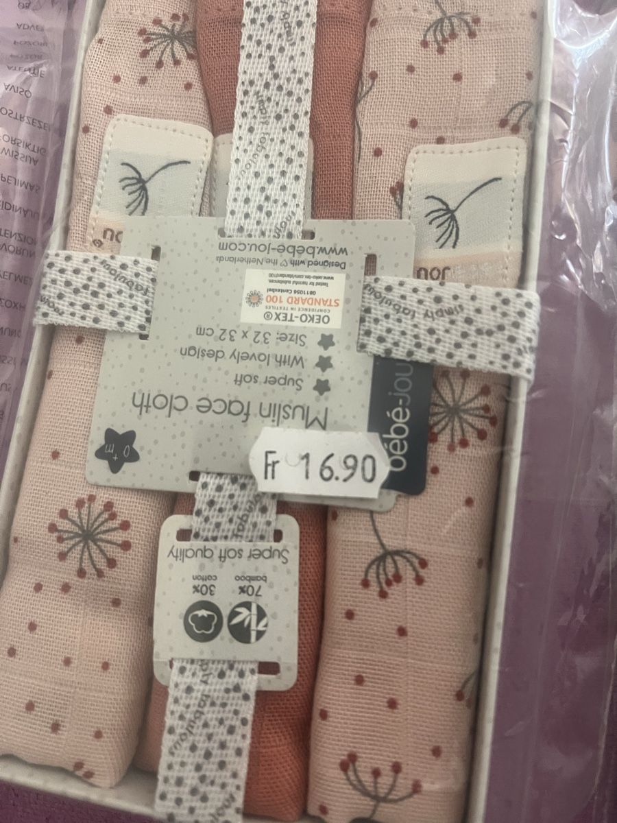 Teli da bagno: Set baby Muslin bathcape +Tücher – Nuovo e nell'imballaggio originale da Triesen venduto da Yellow1818 2