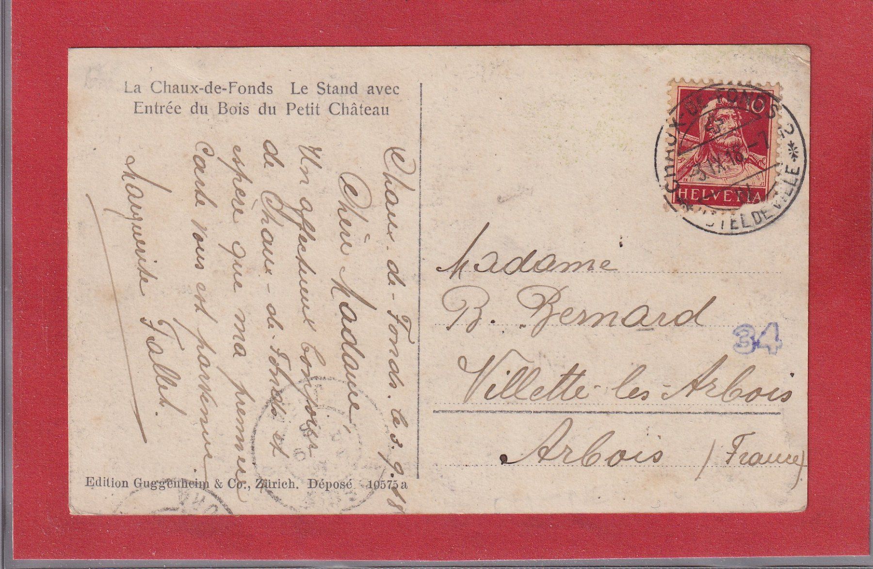 Cartoline postali: Stand + Bois du Petit Château - 1918 – Usato da Orvin venduto da Pyaeschli 1