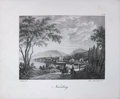 Neuchâtel Lithographie von Balder selten